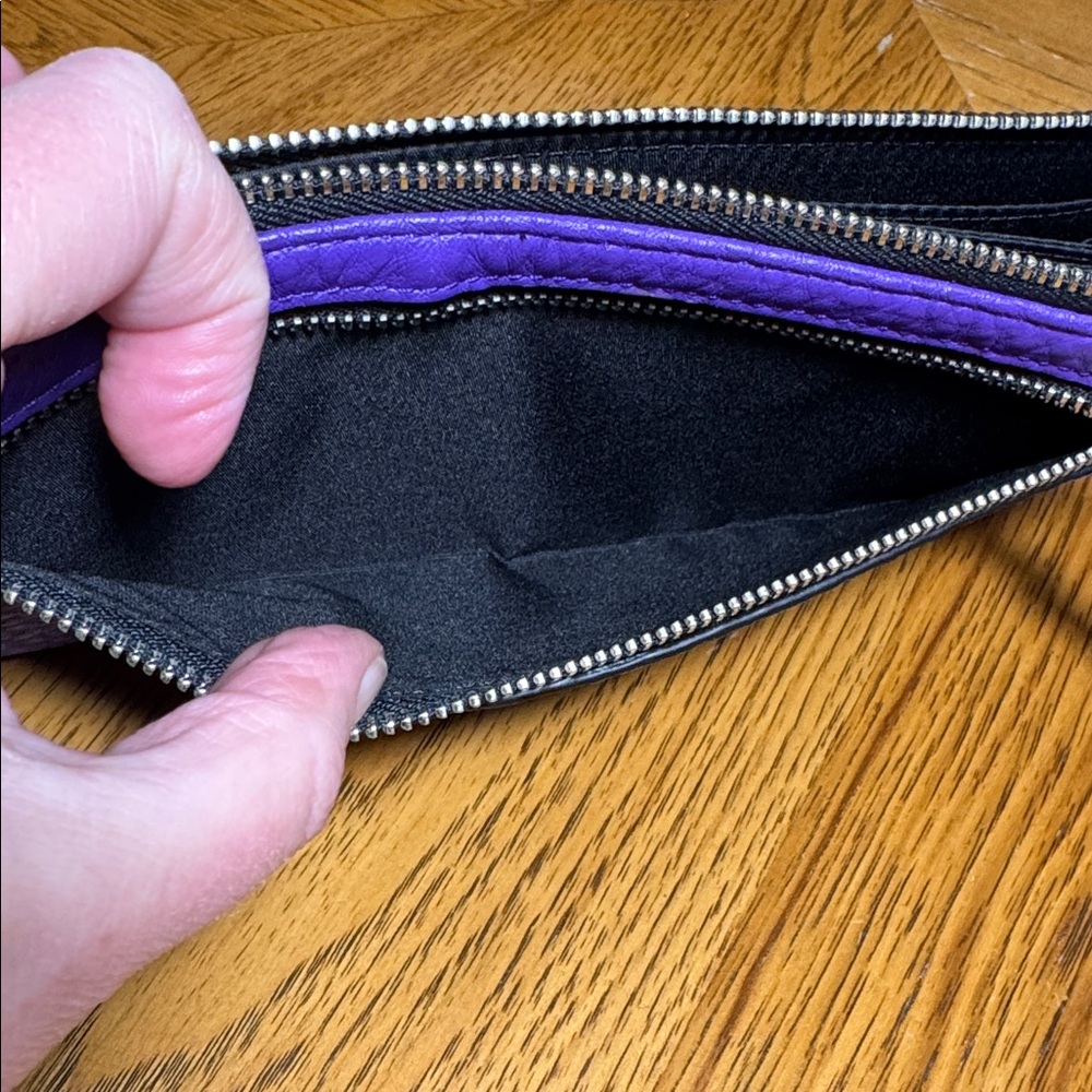 NEW COACH BLEECKER L ZIP WALLET IN PURPLE IRIS - Picture 12 of 15